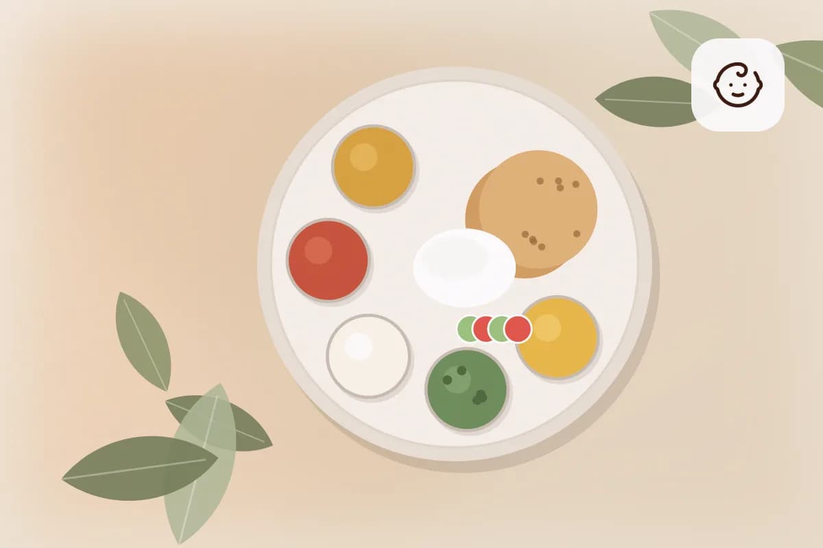 A spread of wholesome Indian foods including ragi rotis, dal, palak sabzi, curd, sprouts and a bowl of seasonal fruit on a brass thali