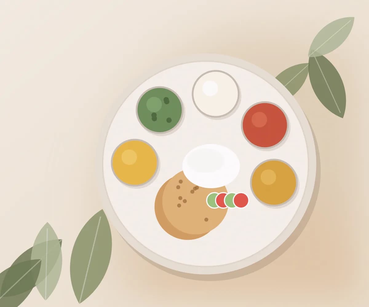 A warm Indian home kitchen with a balanced meal being prepared